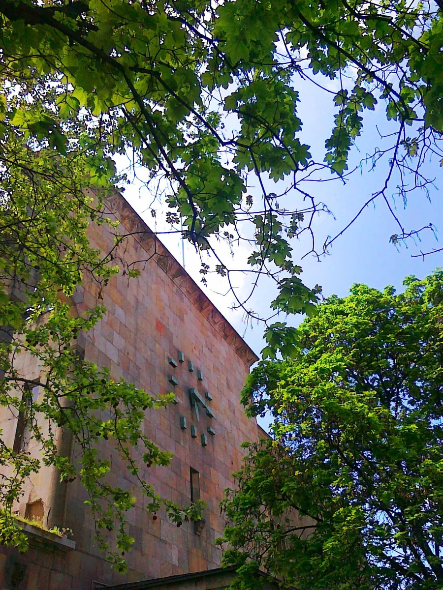The old railway station clock stopped by the 1963 Skopje earthquake