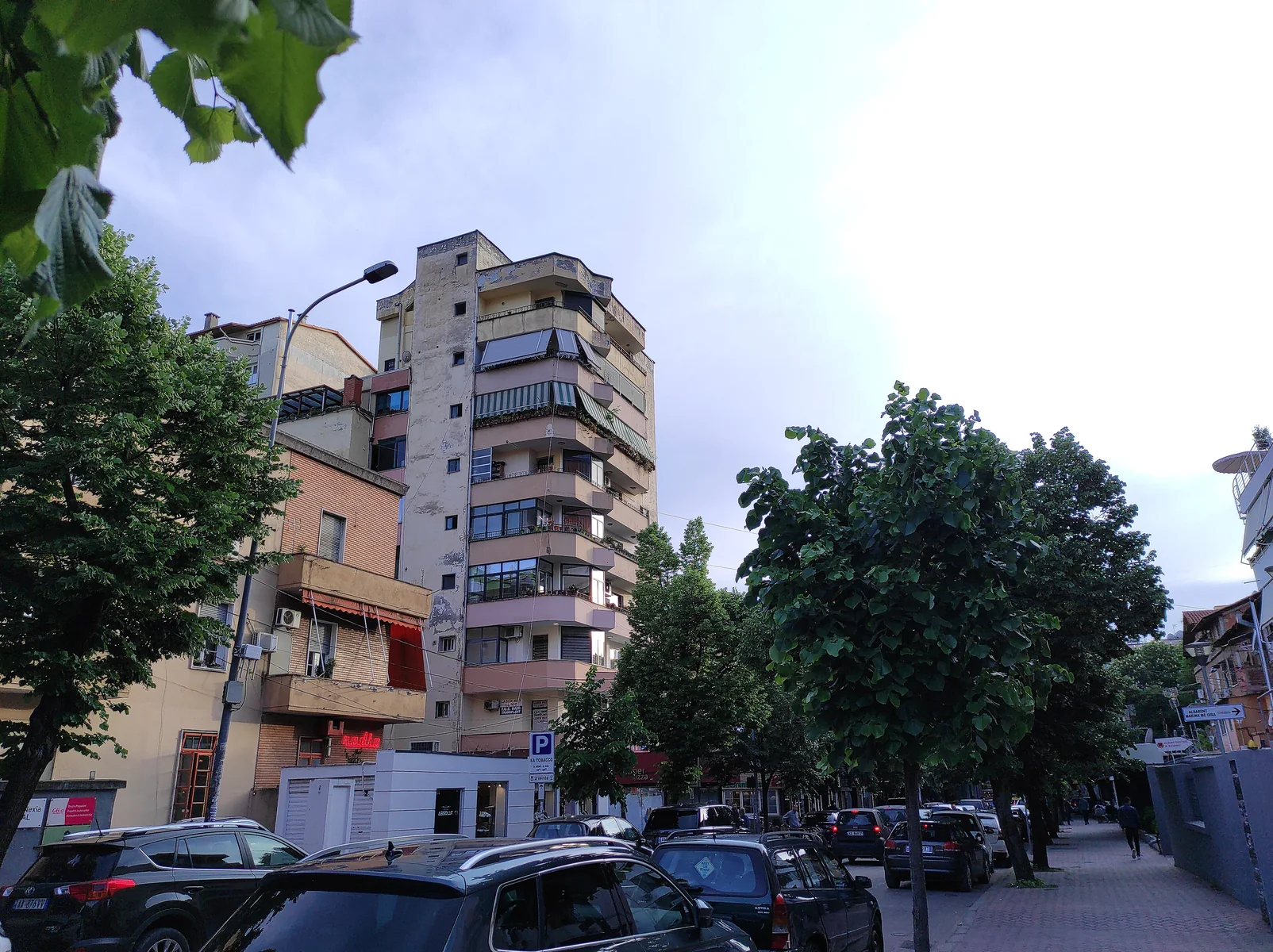 Street scene in the Ish-Blloku neighbourhood of Tirana