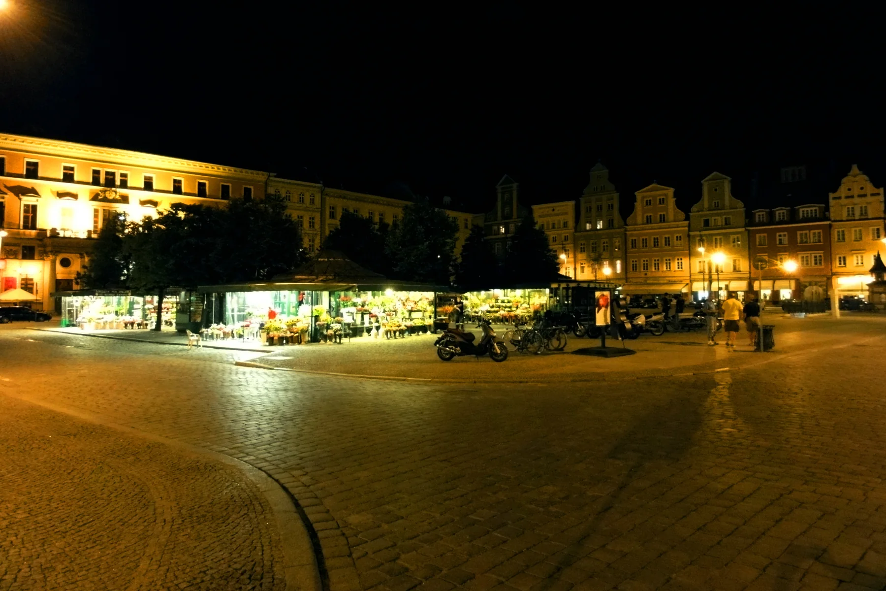 Wroclaw Market Square illuminated at night