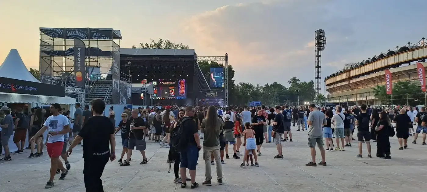 Hills of Rock festival crowd and stage in Plovdiv in 2025