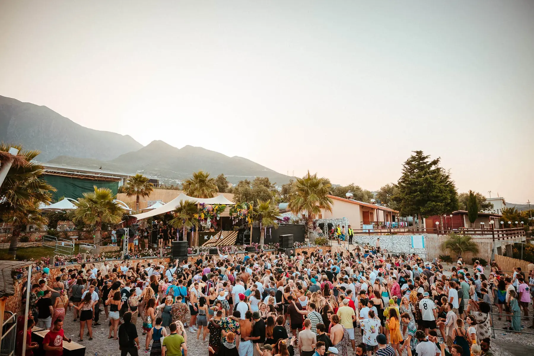 Kala Festival crowd dancing beside the Albanian Riviera